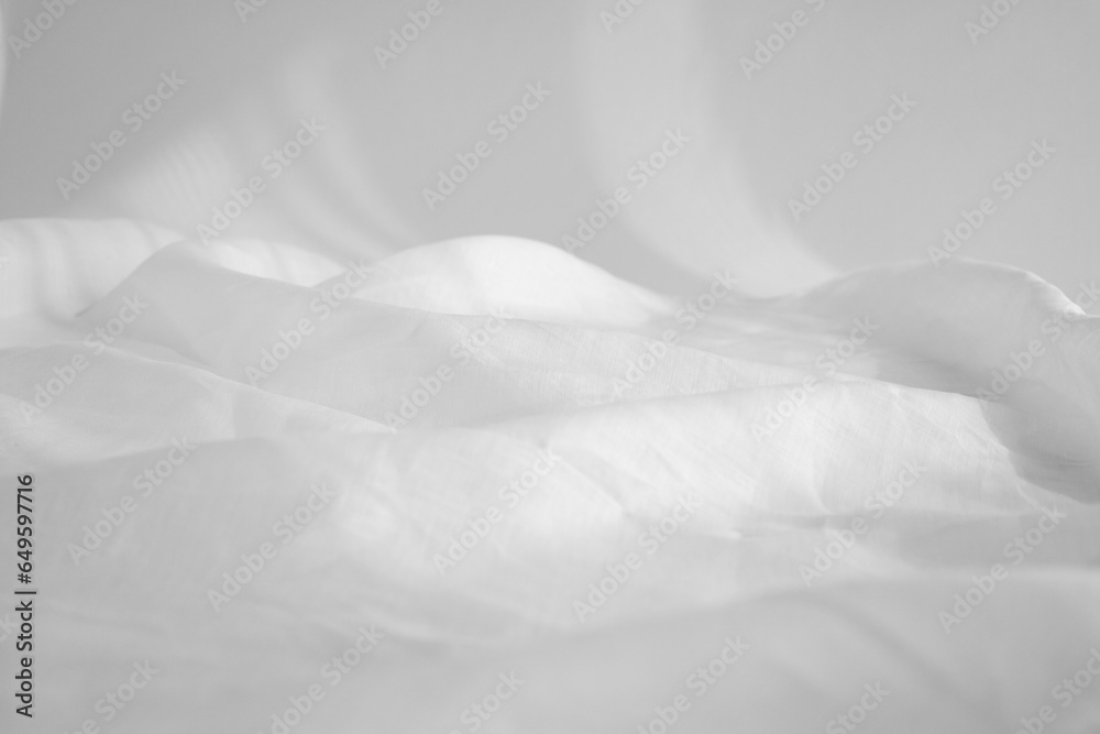 リネンクロスのドレープ背景　モノクロ