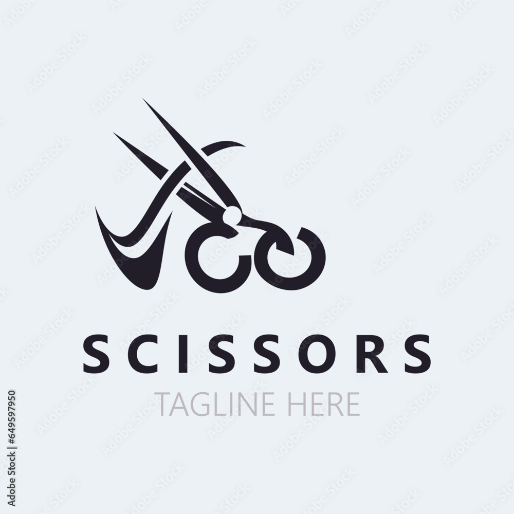 Scissors Logo Design Icon Template. Modern simple design. barbers tools and barbershop. Vector Illustration Scissors Logo Design Icon Template. Modern simple design. barbers tools and barbershop. Vector Illustration