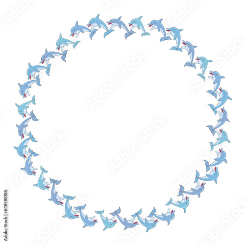 funny cartoon dolphin art drawn design frame