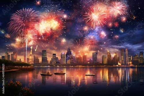 Fireworks above the city.  © Jelena