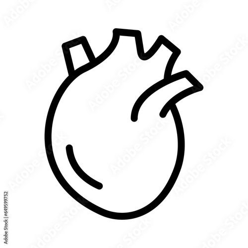 Simple heart icon. Organ. Vector.