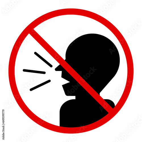 No shouting. Prohibited talking. Vector.