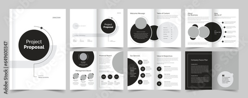 Project Proposal, Corporate brochure layout, Brochure template, Company profile, Annual report, 12 pages, flyers, leaflet