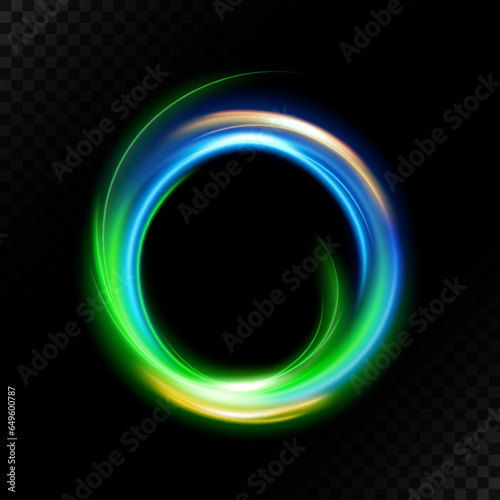 Multi Colored Circular Light, Vector Illustration