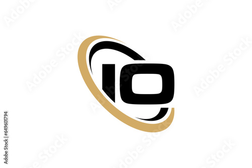 IO creative letter logo design vector icon illustration