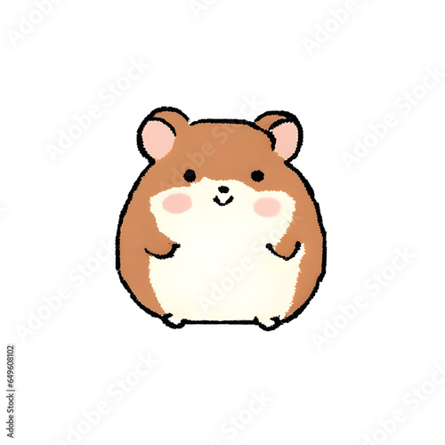 Cute hamster  illustration  generative ai                          
