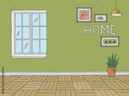 Room graphic color home interior sketch illustration vector 