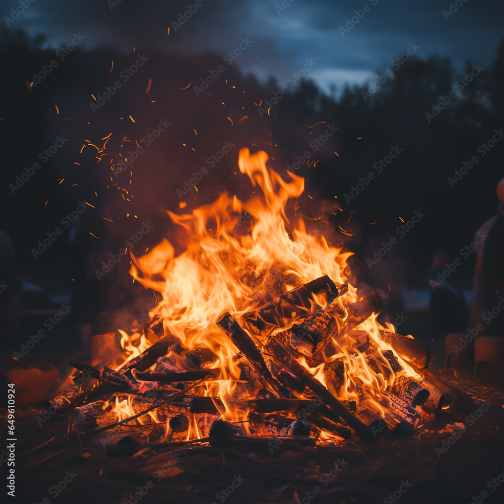 beautiful bornfire in jungle at night beautiful bornfire in jungle at night