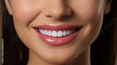 Close-up of a natural woman s smile showcasing teeth
