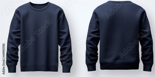 Front view and back view of navy blue sweatshirt on white background, set of navy blue sweatshirts, navy blue sweatshirt, sweatshirt mockup, blue sweatshirt mockup, sweatshirt template, man, woman