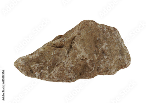 Rock stone rough surface texture and brown color isolated on white background.