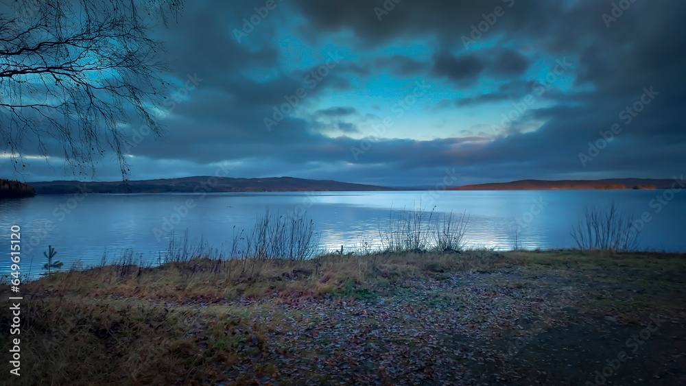 Early morning before the fog lifts from the surface of the water