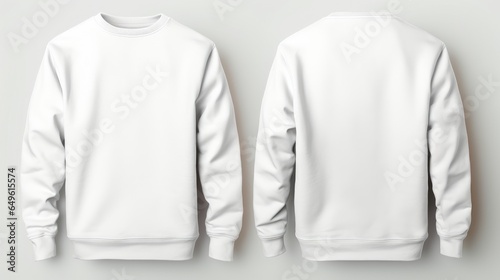 Front view and back view of white sweatshirt on white background, set of white sweatshirts, white sweatshirt, sweatshirt mockup, white sweatshirt mockup, graphic design sweatshirt template, man, woman