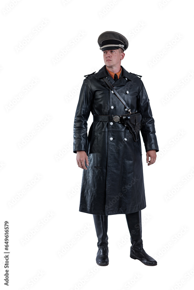 Male actor reenactor in historical uniform as an officer of the German Army during World War II Male actor reenactor in historical uniform as an officer of the German Army during World War II