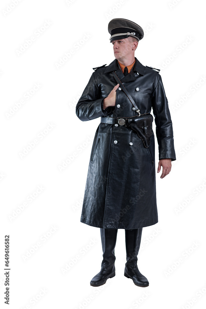 Male actor reenactor in historical uniform as an officer of the German Army during World War II Male actor reenactor in historical uniform as an officer of the German Army during World War II