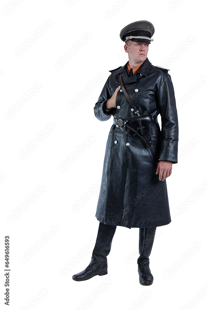 Male actor reenactor in historical uniform as an officer of the German Army during World War II Male actor reenactor in historical uniform as an officer of the German Army during World War II