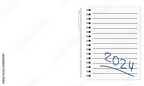 New year 2024 goals list notebook