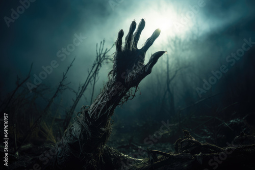 Dirty hand from the ground, zombie concept, halloween