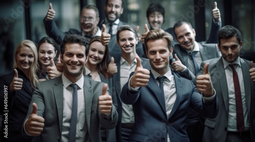  thumbs up with businesspeople,