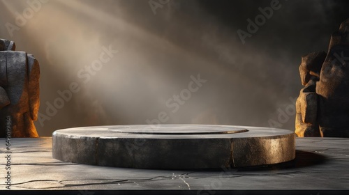 modern podium design for product display or product stand with cinematic background and lighting