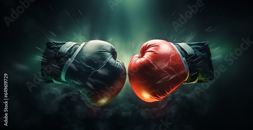 Kampfbereitschaft: Boxhandschuhe im Gegenüber