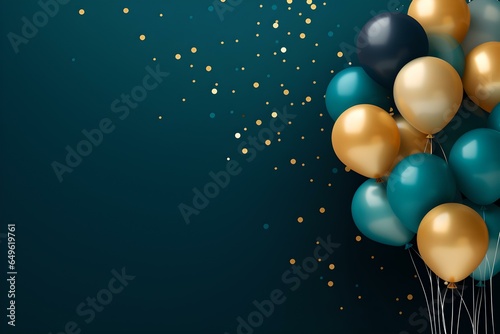 Geburtstagsfreude - Bunte Ballons am blauen Himmel
