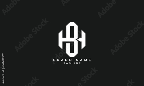 HB, BH, Abstract initial monogram letter alphabet logo design
