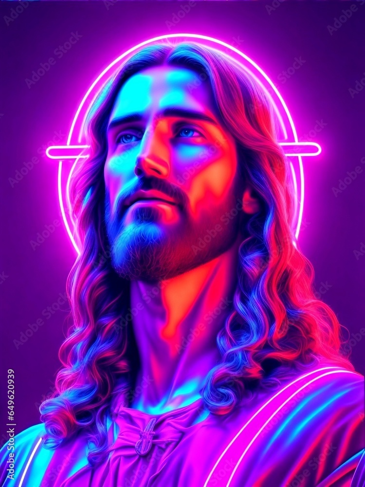 Son of God Jesus Christ Neon Style