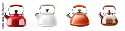 Tea Kettle clipart collection, vector, icons isolated on transparent background