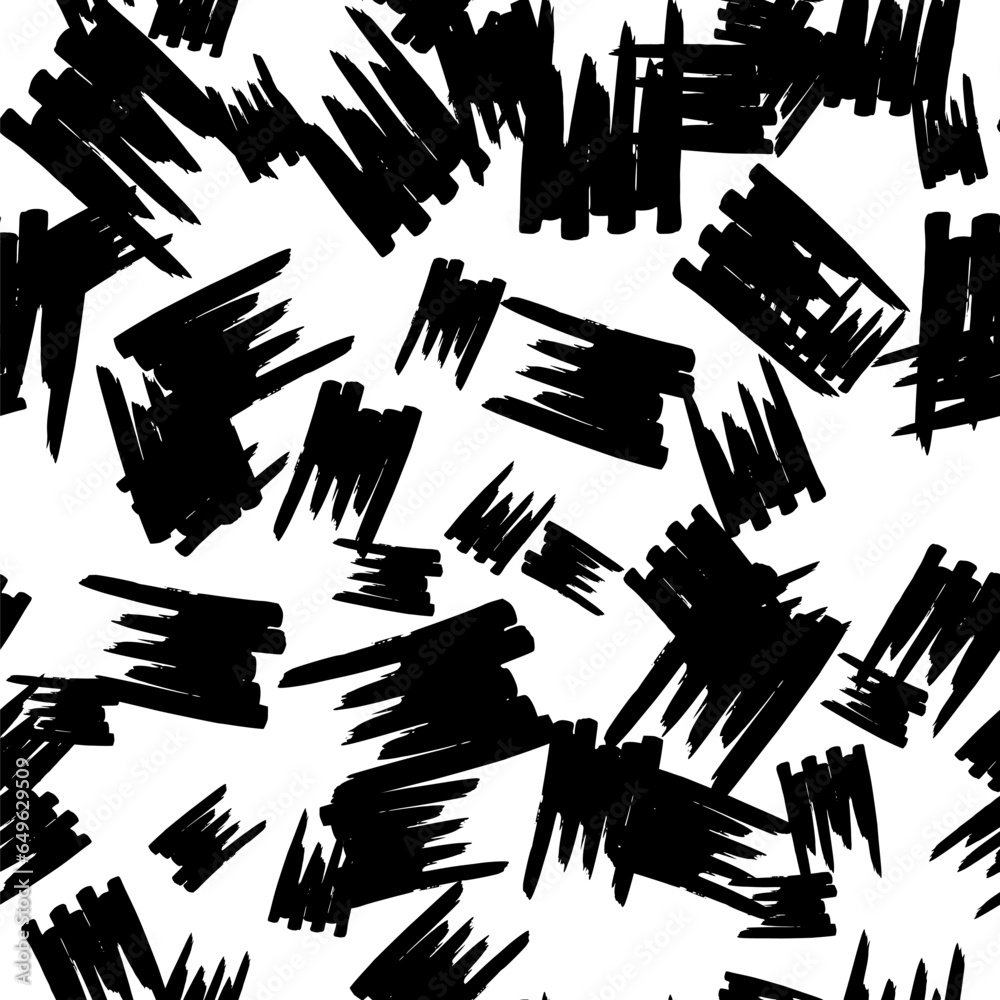 Seamless pattern with hand drawn scribble smears