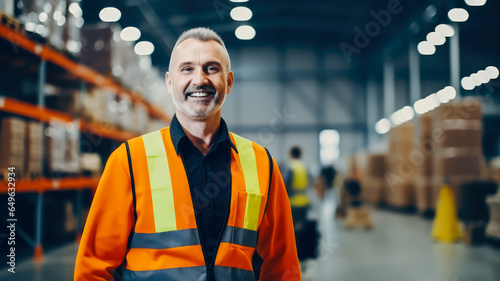 Logistik in einem Lagerhaus. Generiert mit KI