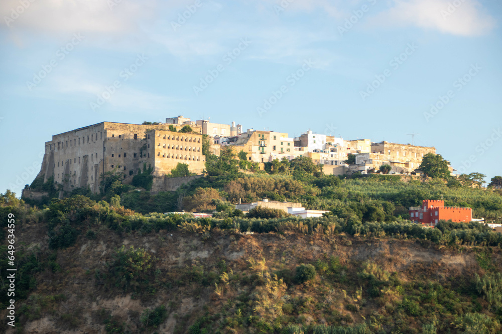 The island of Procida with  the former prison
