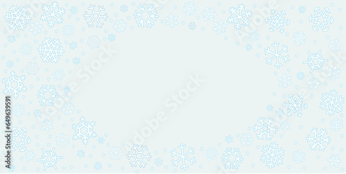 Holiday card Merry Christmas, Happy New Year. Vector background, snowflakes. Space for text.