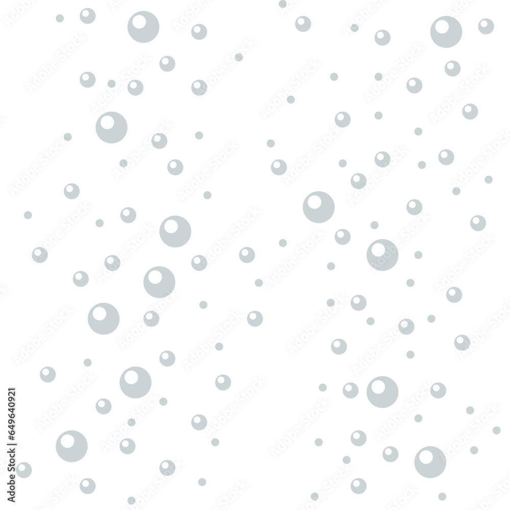 Seamless monochrome pattern with grey bubbles on a white background, water wallpaper, print, textile, wrapping.