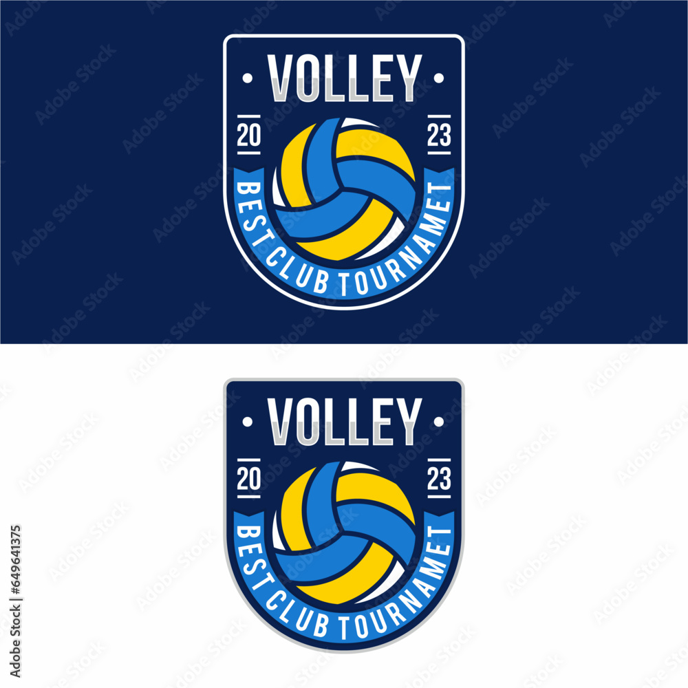 Volleyball sport logo design vector illustration