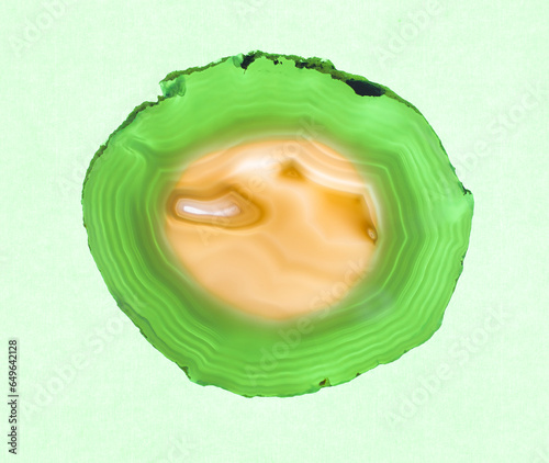 round background and texture of green agate