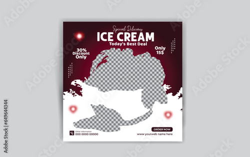 Delicious ice cream social media post design template