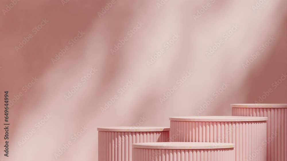 light pink wall in 3d video render of empty space pink marble podium seamless loop shadow animation light pink wall in 3d video render of empty space pink marble podium seamless loop shadow animation