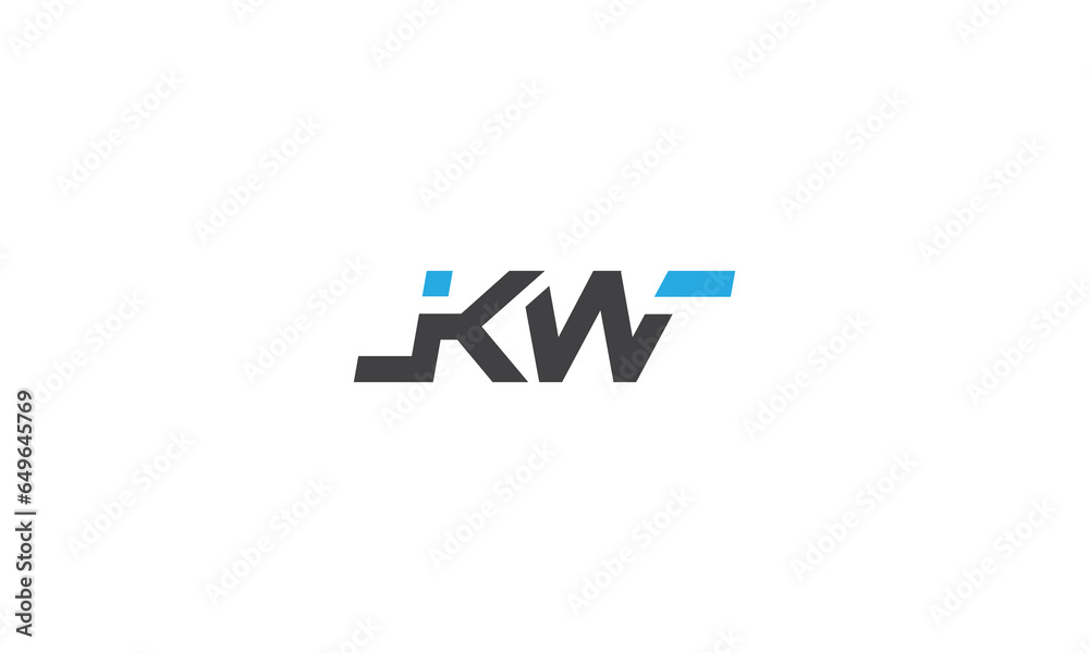 KW logo design. Letter KW initials logo design. vector illustrations KW logo design. Letter KW initials logo design. vector illustrations