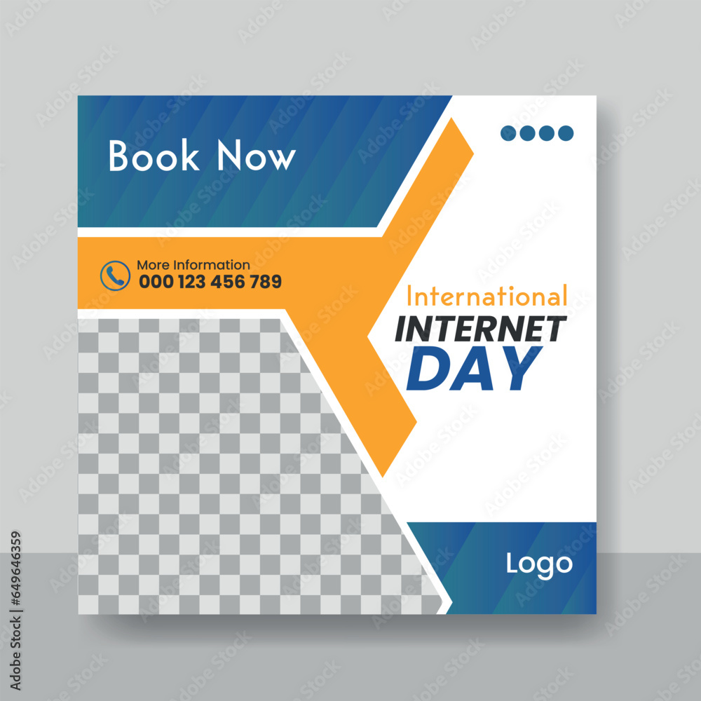 International Internet Day social media post design template International Internet Day social media post design template