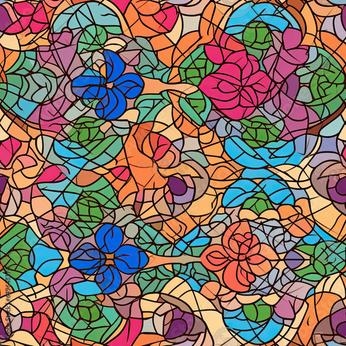 Traditional Punjabi Pakistani rose motifs seamless pattern  AI Generated