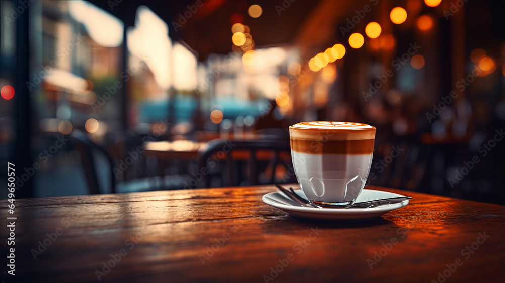 photograph of Blurred background image of coffee shop wide angle lens realistic lighting photograph of Blurred background image of coffee shop wide angle lens realistic lighting