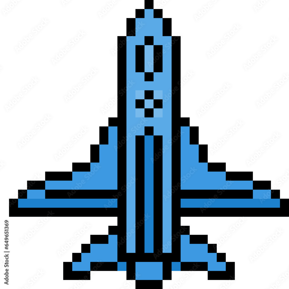 Fototapeta premium Plane Pixel Art Color Outline Icon