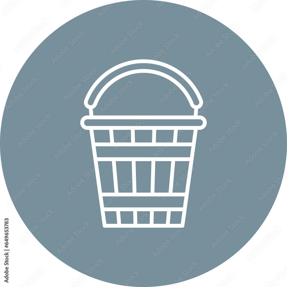 Wood Bucket Icon Wood Bucket Icon