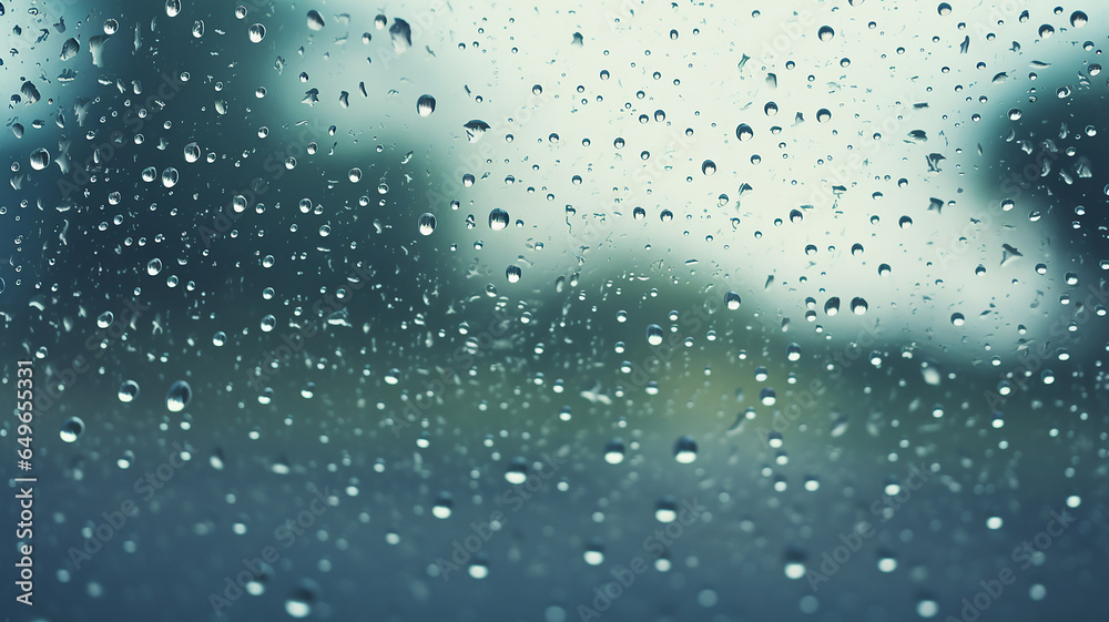 Fototapeta premium Raindrops on window glass.