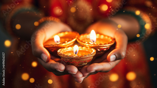 Diwali, the triumph of light and kindness genetarive ai photo