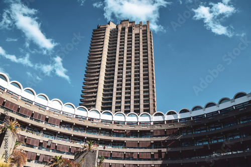 View of the brutalist architecture in Barbican London