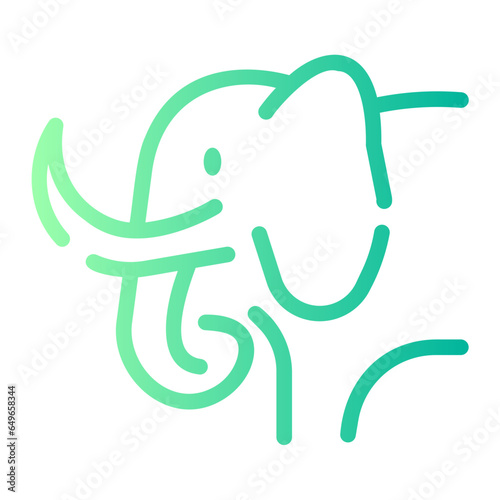 elephant Line Gradient Icon