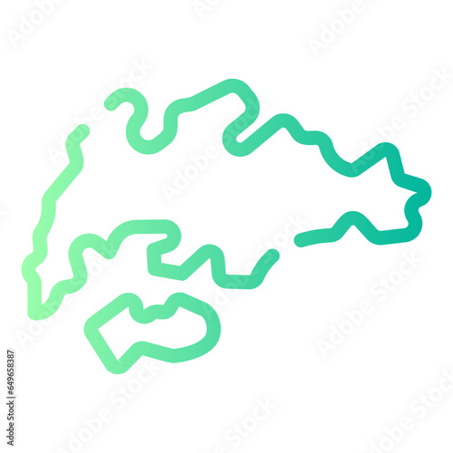 map Line Gradient Icon