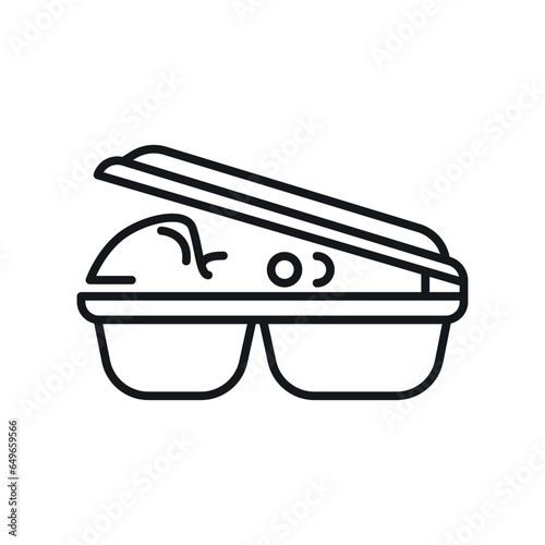 Lunch plastic box icon. Outline lunch plastic box vector icon for web design isolated on white background